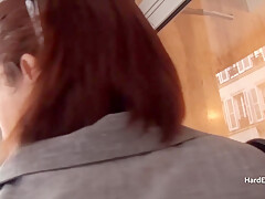 Skinny mature cocksucker also takes anal