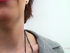 Skinny mature cocksucker also takes anal
