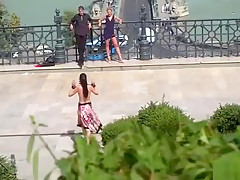 Slave anal fucked in public bar