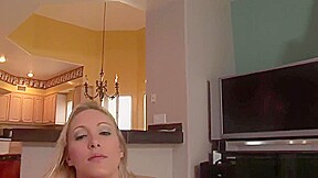 Slender Blonde Strokes A Throbbing Penis