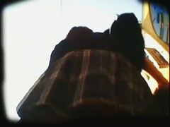 Slender sexy legs in hot stockings in the upskirt video