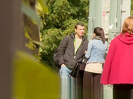Slutty teen 18+ Girl Sucking StrangerВґs Cock on Street