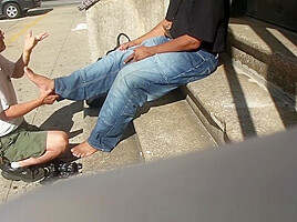 Smelly Feet Massage Outdoors