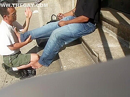 Smelly Feet Massage Outdoors