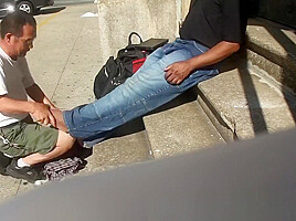 Smelly Feet Massage Outdoors