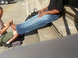 Smelly Feet Massage Outdoors