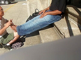 Smelly Feet Massage Outdoors
