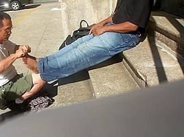 Smelly Feet Massage Outdoors