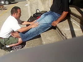 Smelly Feet Massage Outdoors