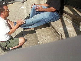 Smelly Feet Massage Outdoors