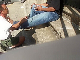 Smelly Feet Massage Outdoors