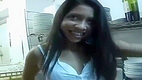 Spanish girl fucks in restaurant