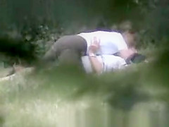 Spying couple fuck