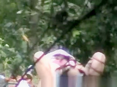 Spying couple fuck