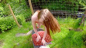 Step daddy fucks Step daughter outdoors