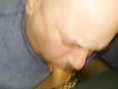 Step dad's friend blowing me 2 cum swallow