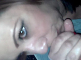 Step mom swallowing cum