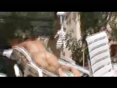 Step mom tanning naked