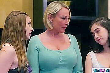 Stepsisters Are Gonna Fuck Their Stepmom With Mellanie Monroe, Chloe Surreal And Laney Grey