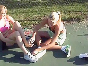 Stinky wet tennis feet