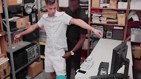Straight Latino Boy With A Huge Cock Caught Shoplifting Fucked By Black Gay Security Officer
