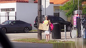 Stranded teen 18+ Blows Cock In Parking Lot Pov