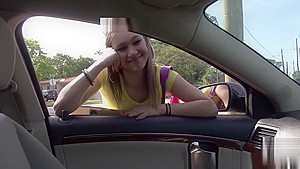 Stranded teen 18+ Blows Cock In Parking Lot Pov