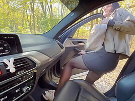 Stranger Girl With Anal Plug Masturbates In My Car