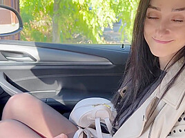 Stranger Girl With Anal Plug Masturbates In My Car