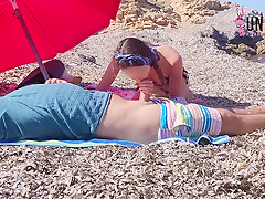 Strapon Fuck Her Boyfriend On Public Beach  Pegging Amateur, Anal Plug, Fingering, Femdom