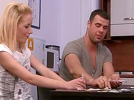 Strip poker with his GF and Step mom leads to dildo fucking