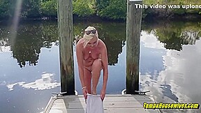 Stripping Fully Nude In Public Gets Her A Creampie