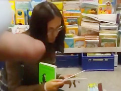 Stroking pecker to girls in the public store