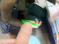 Stroking pecker to girls in the public store