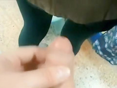 Stroking pecker to girls in the public store