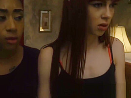 Stunning redhead Alexa Nova gagged and smashed before facial