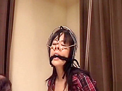 Subtitled bizarre CMNF Japanese nose hook BDSM spanking