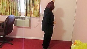 Sue black pantyhose strip
