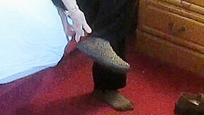 Sue black pantyhose strip