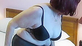 Sue black pantyhose strip