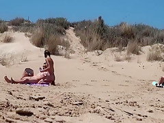 Sunbathing At Naked Beach With Two Couple Sex