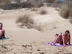 Sunbathing At Naked Beach With Two Couple Sex