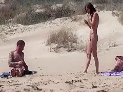 Sunbathing At Naked Beach With Two Couple Sex