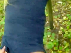 Swallow cum in the woods