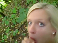 Swallow cum in the woods