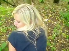 Swallow cum in the woods