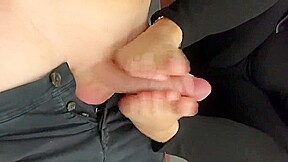 Swedish girl gives footjob in a public restroom
