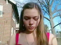 Sweet British babes flash in public
