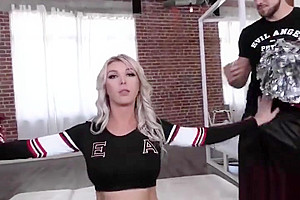 TS Superstar Aubrey Kate gets filled by two cocks cum