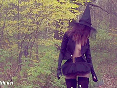 Take Off My Halloween Costume Jeny Smith Gets Naked In Forest